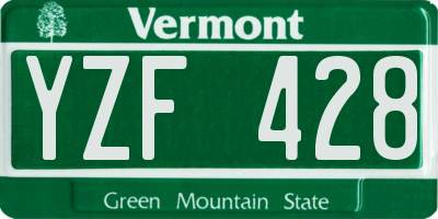 VT license plate YZF428
