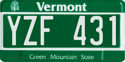VT license plate YZF431