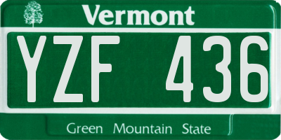 VT license plate YZF436