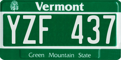 VT license plate YZF437