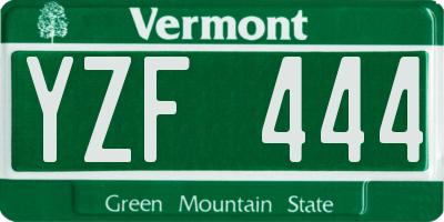 VT license plate YZF444