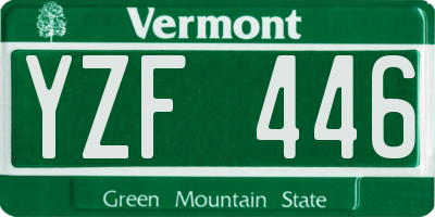 VT license plate YZF446