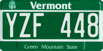 VT license plate YZF448