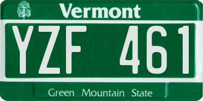 VT license plate YZF461