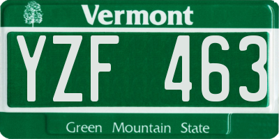 VT license plate YZF463