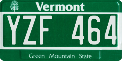 VT license plate YZF464