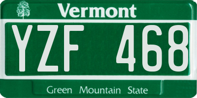VT license plate YZF468
