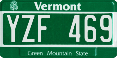 VT license plate YZF469