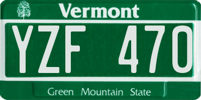 VT license plate YZF470