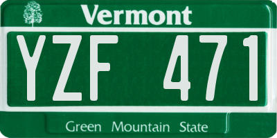 VT license plate YZF471