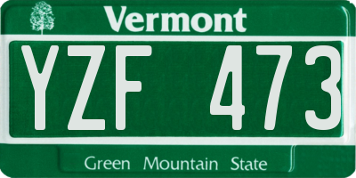 VT license plate YZF473