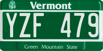 VT license plate YZF479