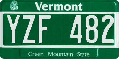 VT license plate YZF482