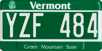 VT license plate YZF484