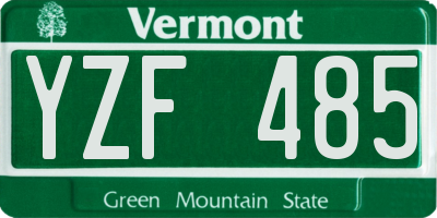VT license plate YZF485