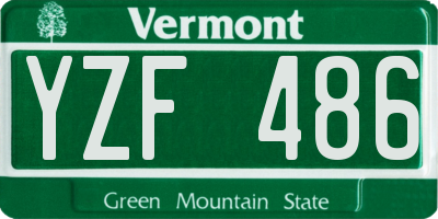 VT license plate YZF486