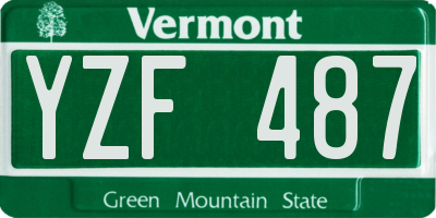 VT license plate YZF487