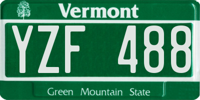 VT license plate YZF488