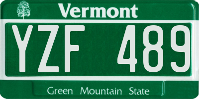 VT license plate YZF489