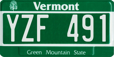 VT license plate YZF491