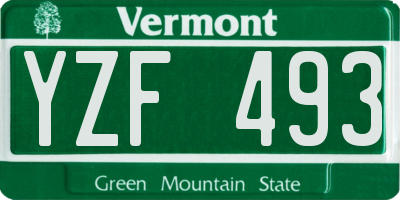 VT license plate YZF493