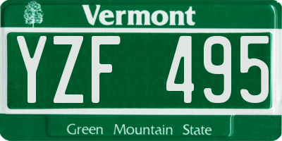 VT license plate YZF495