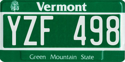 VT license plate YZF498