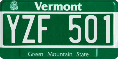 VT license plate YZF501