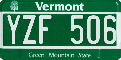 VT license plate YZF506