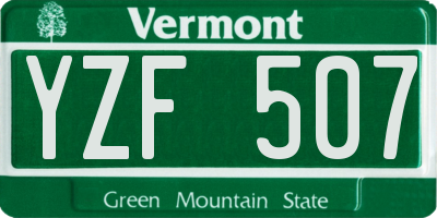 VT license plate YZF507