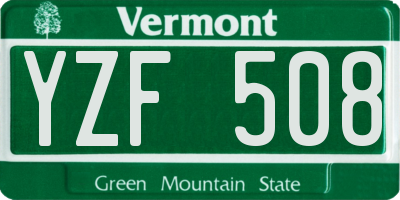VT license plate YZF508