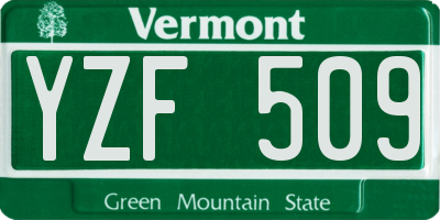 VT license plate YZF509