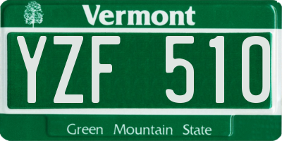VT license plate YZF510