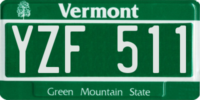 VT license plate YZF511