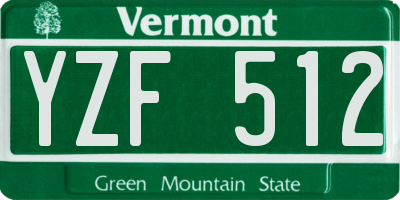 VT license plate YZF512