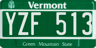 VT license plate YZF513