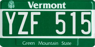 VT license plate YZF515