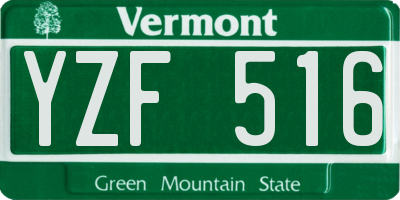 VT license plate YZF516