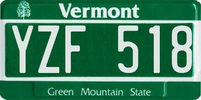 VT license plate YZF518