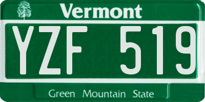 VT license plate YZF519