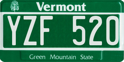 VT license plate YZF520