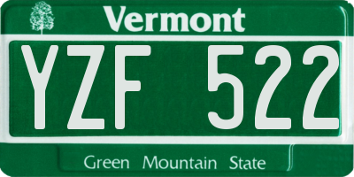 VT license plate YZF522