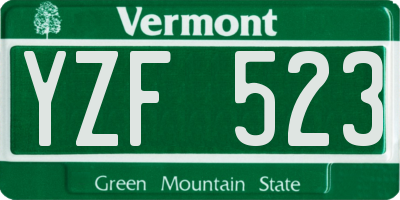 VT license plate YZF523