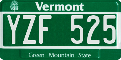 VT license plate YZF525
