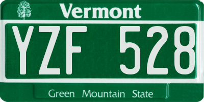 VT license plate YZF528