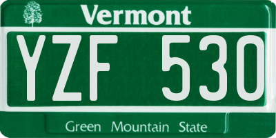VT license plate YZF530