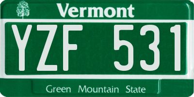 VT license plate YZF531