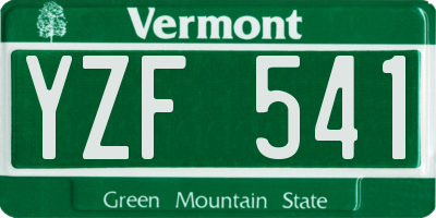VT license plate YZF541