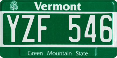 VT license plate YZF546