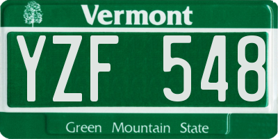 VT license plate YZF548